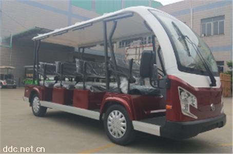  红色4排11座电动观光车电瓶游览车